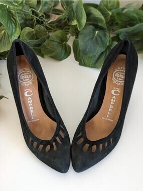 Jeffrey Campbell Wedges Heels Ann Arbor Suede Cut Out Boho Quirky Boho Size 6.5